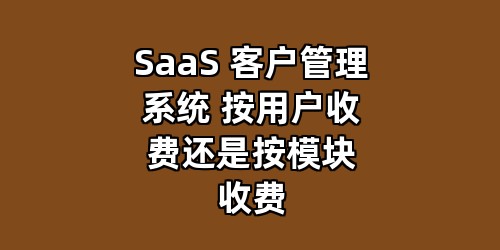 SaaS 客户管理系统 按用户收费还是按模块收费